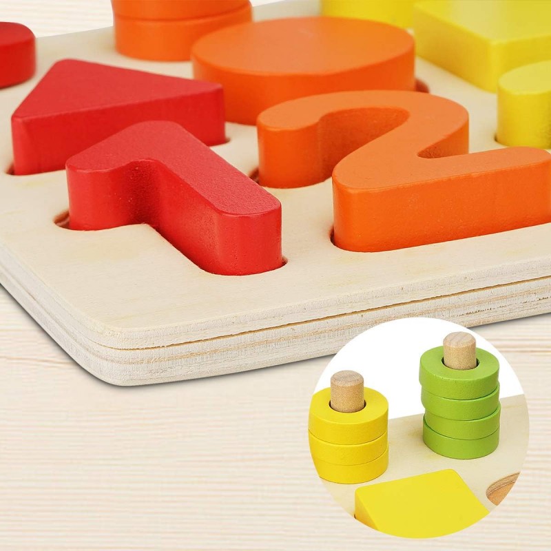 Dal Negro Gioco In Legno numeri forme Animali Colorato Bambini Educ...