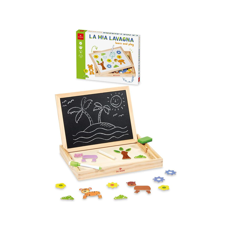 Dal Negro Lavagna Gioco In Legno 2in1 gessi Magnetica Bambini Educa...