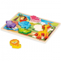 Puzzle a incastro in legno animali safari Bambini giocattolo gioco Educativo 3+