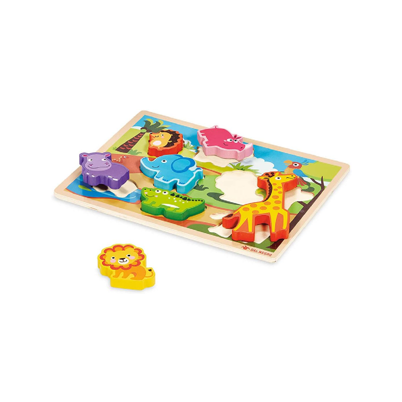 Puzzle a incastro in legno animali safari Bambini giocattolo gioco Educativo 3+