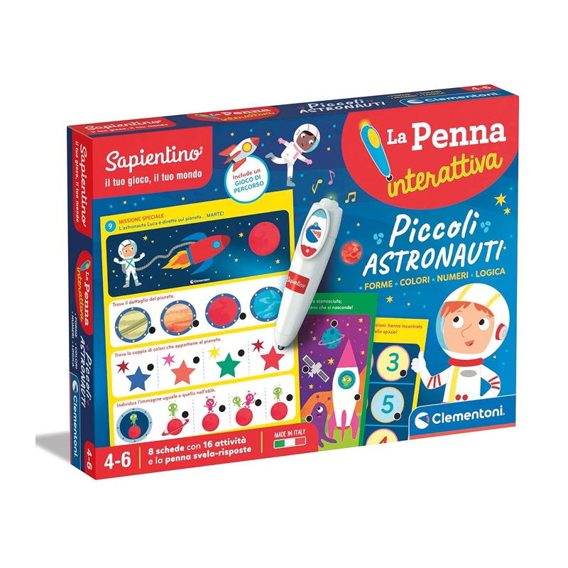 Clementoni Sapientino La Penna Interattiva Piccoli Astronauti gioco bambini 4-6