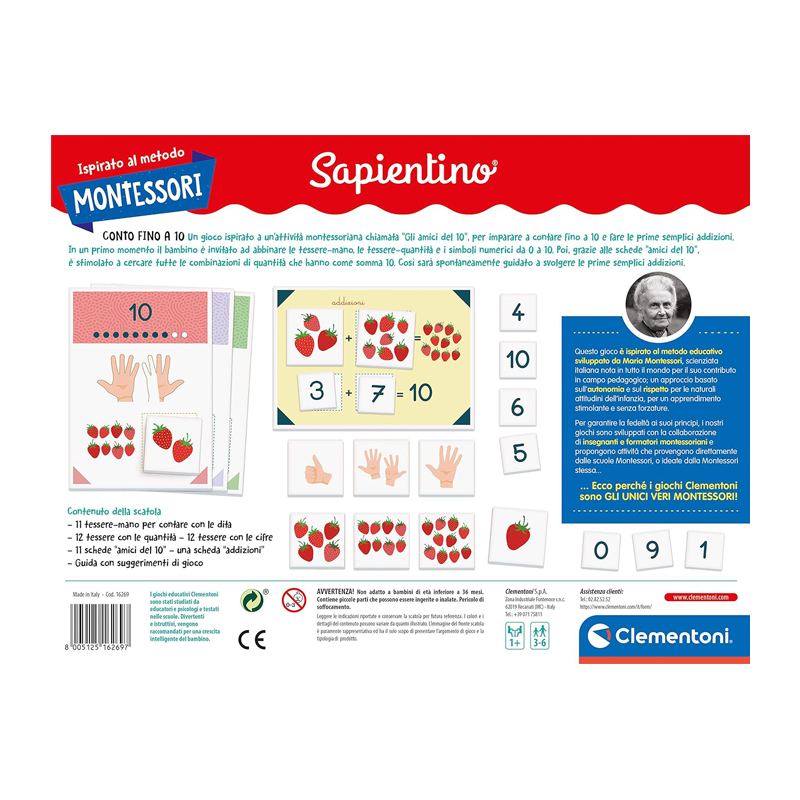Clementoni Clementoni Sapientino Conto fino a 10 gioco Montessori e...