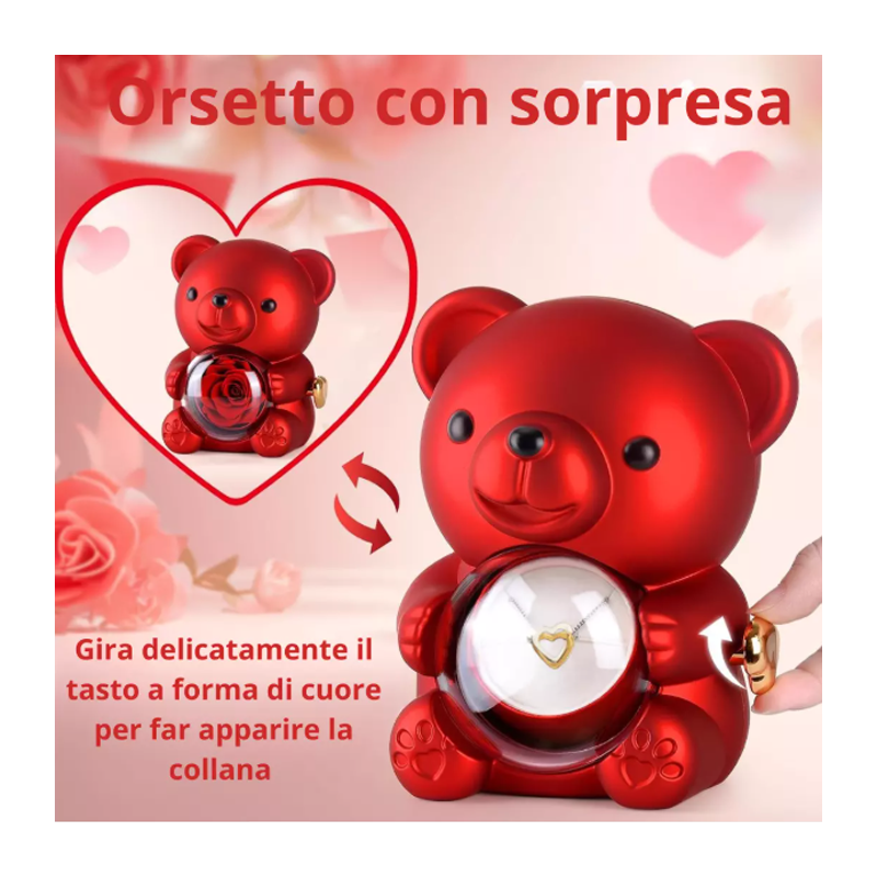 Orsetto Orso Orsacchiotto San Valentino idee regalo per Lei rosa SE...