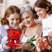 Orsetto Orso Orsacchiotto San Valentino idee regalo per Lei rosa SENZA collana