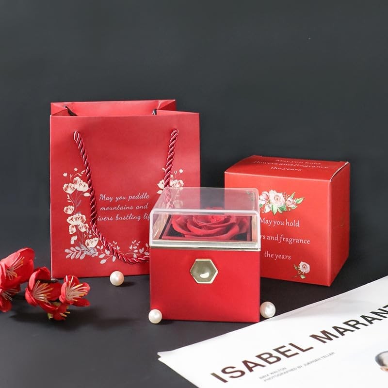 Rosa Rossa Eterna Stabilizzata cofanetto, Idea Regalo Donna, Mamma ...