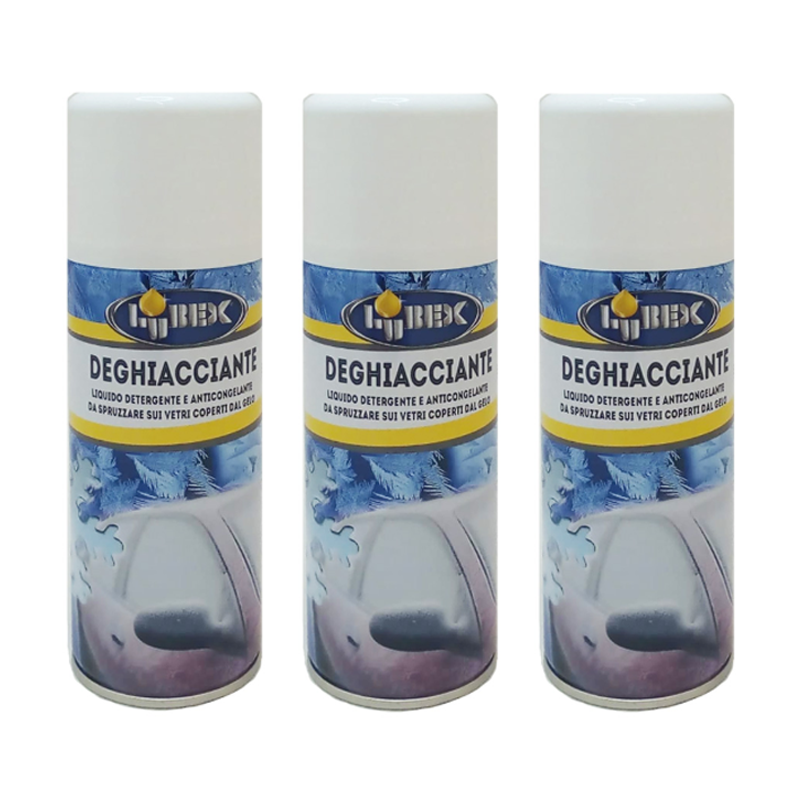 3 Bombolette Antighiaccio Spray Parabrezza Vetri Auto deghiacciante spray 200ml