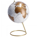Mappamondo da tavolo base metallo diam 14 cm arredo stile vintage bianco