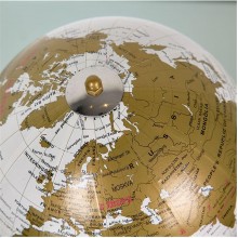 Mappamondo da tavolo base metallo diam 14 cm arredo stile vintage bianco