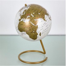 Mappamondo da tavolo base metallo diam 14 cm arredo stile vintage bianco