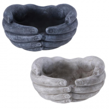 Vaso in cemento mani a coppa Per Fiori Piante candele vasetto decorativo 11x21cm