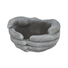 Vaso in cemento mani a coppa Per Fiori Piante candele vasetto decorativo 11x21cm