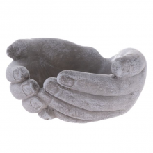 Vaso in cemento mani a coppa Per Fiori Piante candele vasetto decorativo 11x21cm