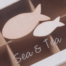 Scatola porta bustine the infusi in legno tema marino cofanetto 30x12,5x12 cm