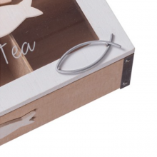 Scatola porta bustine the infusi in legno tema marino cofanetto 30x12,5x12 cm