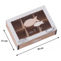 Scatola porta bustine the infusi in legno tema marino cofanetto 30x12,5x12 cm