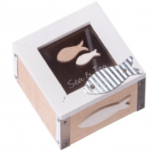 Scatolina Scatola porta bustine the caffè porta oggetti infusi in legno 9,5x7 cm