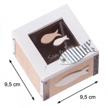 Scatolina Scatola porta bustine the caffè porta oggetti infusi in legno 9,5x7 cm