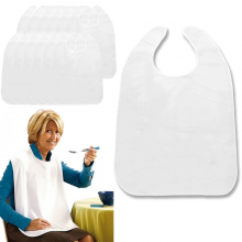 12 Bavaglini bavaglie bavaglioni con velcro adulto in poliestere unisex 60x40 cm