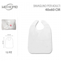 12 Bavaglini bavaglie bavaglioni con velcro adulto in poliestere unisex 60x40 cm