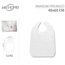 12 Bavaglini bavaglie bavaglioni con velcro adulto in poliestere unisex 60x40 cm