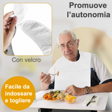 12 Bavaglini bavaglie bavaglioni con velcro adulto in poliestere unisex 60x40 cm