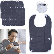 12 Bavaglini bavaglie bavaglioni con lacci adulto in poliestere unisex 60x40 cm