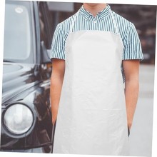 12 Grembiule Impermeabile in PVC Lavoro Bianco Plastificato cucina 60x80 cm