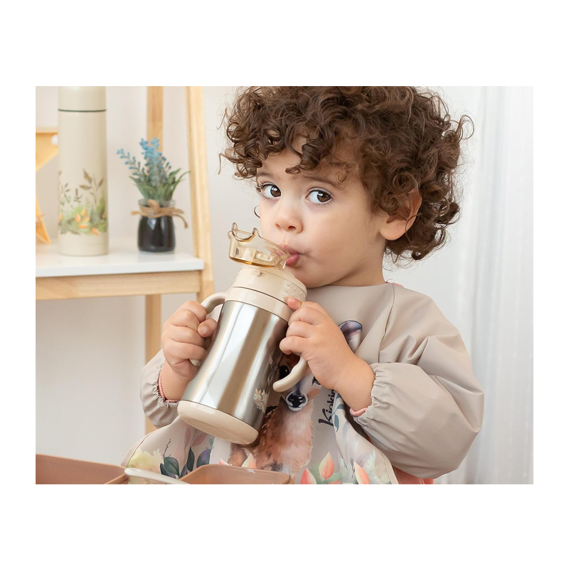 KioKids Borraccia in acciaio inox 280ml con Cannuccia Bambini therm...