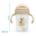 Tazza con cannuccia in silicone 300ml per Bambini con manici  6m+ Kiokids