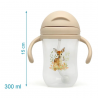 KioKids Tazza con cannuccia in silicone 300ml per Bambini con manic...