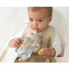 Tazza con cannuccia in silicone 300ml per Bambini con manici  6m+ Kiokids