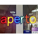 Insegna Luminosa Aperto Colorata LED 40 × 10 cm Bar
