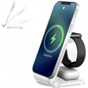 Stazione di Ricarica Wireless 3 in1 QI Smartphone Auricolari Smartwatch type-C