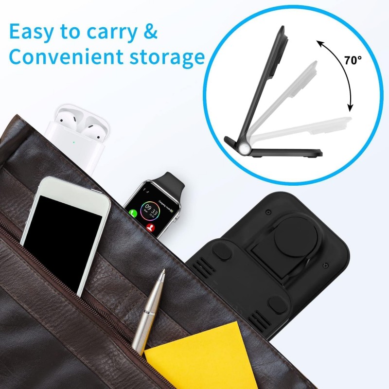 Unico Stazione di Ricarica Wireless 3 in1 QI Smartphone Auricolari ...