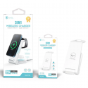 Stazione di Ricarica Wireless 3 in1 QI Smartphone Auricolari Smartwatch type-C