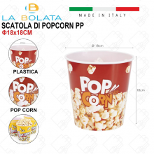 Cestino ciotola 3 PZ recipiente popcorn plastica rigida retrò pop corn cinema