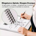 Sketchbook A4 album per schizzi da Disegno 6PZ da 24 fogli 160gm Spiralato