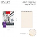 Sketchbook A4 album per schizzi da Disegno 6PZ da 24 fogli 160gm Spiralato