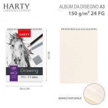 Sketchbook A3 album per schizzi da Disegno 3PZ da 24 fogli 160gm Spiralato