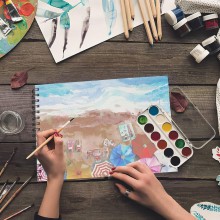 Blocco carta acquerello album A4 schizzi Disegno 6PZ da 24 fogli 180gm Spiralato