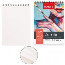 Blocco Carta per Colori Acrilici Album A4 6PZ da 15 fogli 300gm acrilico pittura
