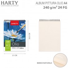 Blocco Carta per colori ad Olio Album A4 6PZ da 24 fogli 240gm pittura spiralato