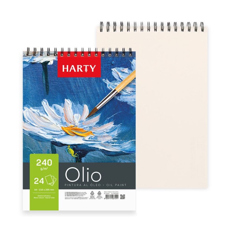 Blocco Carta per colori ad Olio Album A3 3PZ da 24 fogli 240gm pittura spiralato
