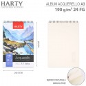 Blocco carta acquerello album A3 schizzi Disegno 3PZ da 24 fogli 190gm Spiralato