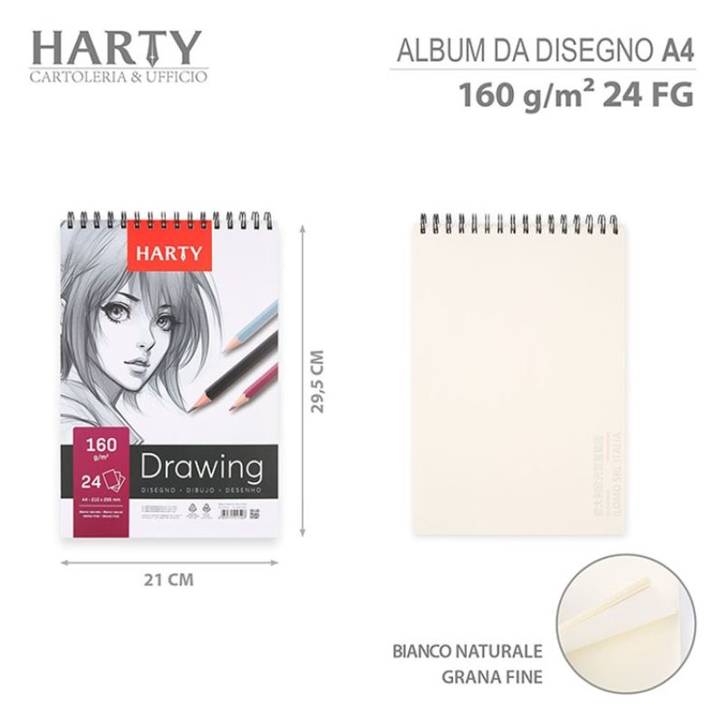 Harty Sketchbook A3 album per schizzi da Disegno 3PZ da 24 fogli 16...
