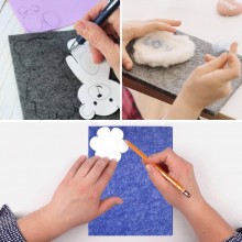 Punteruolo per Carta con tappetino in feltro per lavori didattici 12 KIT 10 cm