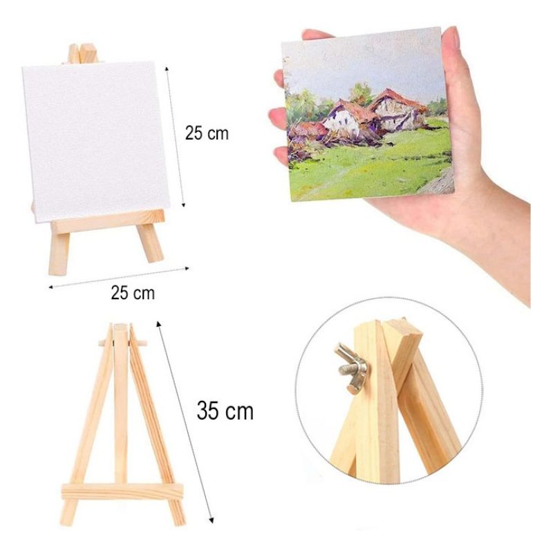 Harty 4 pezzi Mini Cavalletto con Tela Pittura Piccolo Cavalletto i...