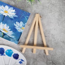 4 pezzi Mini Cavalletto con Tela Pittura Piccolo Cavalletto in Legno 25x35 cm
