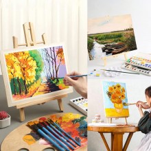 Cavalletto per tela pittorico legno di pino da tavolo 30/40/50cm pittura quadri