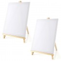 2 pezzi Cavalletto in legno con Tela da dipingere Pittura cavalletti 30x50 cm